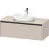 Duravit ketho 2 meuble sous lavabo avec plaque de console avec 1 tiroir 120x55x45.9cm avec poignée anthracite taupe mate SW772804