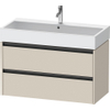 Duravit Ketho.2 Wastafelonderbouwkast - met 2 laden - 98.4x46x54.9cm - met grepen antraciet - taupe supermat SW772521