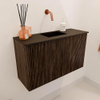 Mondiaz JOYA 70cm toiletmeubel - kleur Walnut - Wastafel FAYE positie Midden Zonder kraangat kleur Urban. SW1421317