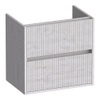 BRAUER Adore Wavy meuble sous-lavabo peu profond 60 2 tiroirs à fermeture douce - sans poignée - 1 découpe pour siphon - Forest Seashell SW1198676