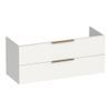 BRAUER Elevate meuble sous-lavabo 120 sans poignées rapportées 2 tiroirs à fermeture douce et 2 découpes pour siphon - blanc mat SW1200072