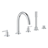 GROHE Atrio afbouwdeel 5-gats badrandcombinatie met omstel met handdouche met doucheslang 200cm m. hefboomgrepen chroom SW225256 GROHE Atrio afbouwdeel 5-gats badrandcombinatie met omstel met handdouche met doucheslang 200cm m. hefboomgrepen chroom SW225256