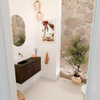 Mondiaz JOYA 80cm meuble de toilette - couleur Walnut - Vasque FAYE position Gauche Sans trou de robinet couleur Urban SW1421362