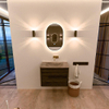 Mondiaz CIRO-DLUX Badkamermeubelset - 70x45x50cm - Solid surface wastafel Oza - 1 wasbak Midden - zonder kraangaten - 2 lades - Shadow SW1532663