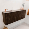 Mondiaz JOYA-DLUX 100cm toiletmeubel - kleur Walnut - Wastafel FAYE positie Links 1 kraangat kleur Saba. SW1424677