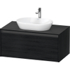 Duravit Ketho.2 Wastafelonderbouwkast - inclusief consoleplaat - met 1 lade - 100x55x45.9cm - met handgreep antraciet - eiken zwart mat SW771829