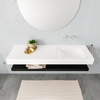 MONDIAZ ALAN 150cm badmeubel solid surface planchet urban Vrijhangende wastafel cloud rechts zonder kraangat kleur talc SW408670 MONDIAZ ALAN 150cm badmeubel solid surface planchet urban Vrijhangende wastafel cloud rechts zonder kraangat kleur talc SW408670