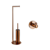 Fortifura Calvi porte-rouleau de papier toilette autoportant avec brosse de toilette - avec crochet porte-serviette - Cuivre brossé PVD (Cuivre) SW1390020