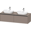 Duravit Ketho.2 Wastafelonderbouwkast - inclusief consoleplaat - met 2 laden - voor dubbele waskommen - 160x55x45.9cm - met handgrepen antraciet - basalt mat SW772772