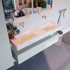 Mondiaz ALAN-DLUX Ensemble de meuble - 150cm - meuble Clay mat - 1 tiroir - Lavabo Cloud Ostra suspendu - vasque Gauche et droite - 0 trous de robinet SW807624