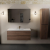 Mondiaz AIVY Ensemble de meuble - 120x45x50cm - 1 trou de robinet - 1 vasque Talc céramique - Centre - 2 tiroirs - avec armoire de toilette - Melamine Mocha SW892464