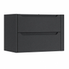 H&R Badmeubelen Juice Meuble sous lavabo - 80x45x50cm - angle droit arrondi - 2 tiroirs - poignée intégrée - Dark blue mat SW1489008