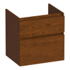 BRAUER Delight meuble sous-lavabo - 60x46x60cm - 2 tiroirs softclose - sans poignées - 1 découpe pour siphon - chêne massif - chêne à lamelles brun SW1199447