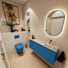 MONDIAZ TURE-DLUX Meuble toilette - 120cm - Jeans - EDEN - vasque Ostra - position droite - sans trou de robinet SW1104883