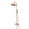 Wiesbaden Caral douche opbouwset met thermostatische mengkraan geborsteld koper SW373312 Wiesbaden Caral douche opbouwset met thermostatische mengkraan geborsteld koper SW373312