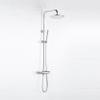 Fortifura Calvi Colonne de douche pluie thermostatique avec douche de tête 25cm et douchette stick Chrome SW377818