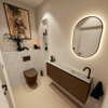 MONDIAZ TURE-DLUX Meuble toilette - 120cm - Rust - EDEN - vasque Opalo - position droite - 1 trou de robinet SW1104528