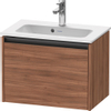 Duravit Ketho.2 Wastafelonderbouwkast - met 1 lade - 61x39x44cm - met greep antraciet - noten mat SW772407