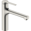 Hansgrohe Zesis M33 eengreeps keukenmengkraan 160 met uittrekbare vuistdouche 2jet rvs look SW1077750
