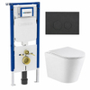 QeramiQ Dely Pack WC - 36,3x51,7cm - à fond creux - sans bride - réservoir encastré Geberit UP720 - abattant WC softclose 35 mm - plaque de déclenchement anthracite mat - boutons rectangulaires - beige mat SW1428201