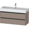Duravit Ketho 2 meuble bas de lavabo avec 2 tiroirs pour lavabo simple 118.4x46x54.9cm avec poignées anthracite basalt mat SW772712