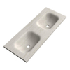 BRAUER Dune Medium Lavabo - 120cm - 2 vasques - 0 trous de robinet - pierre frittée - Ivory Travertin SW1477950