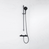 FugaFlow Eccelente Sobrado Badkamer douchekraan met glijstangset met ronde handdouche, metalen doucheslang mat zwart SW1124013