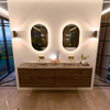 Mondiaz CIRO-DLUX Badkamermeubelset - 180x45x50cm - Solid surface wastafel Sombra - 2 wasbak Dubbel - zonder kraangaten - 4 lades - Dusk SW1533562