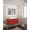 Mondiaz VICA ensemble de meuble de salle de bain - 100cm - meuble sous-vasque fire - 2 tiroirs - lavabo moon droite - sans trou de robinet - miroir LED - version XL 60cm de haut SW1097996