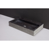 Forzalaqua Taranto lavabo - 50x30x8cm - sans trou de robinet - pierre bleue flammé (anthracite) SW369864