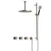 Hotbath Cobber @Work Regendoucheset - inbouw - 15cm plafondarm - 30cm ronde hoofddouche - 3 standen handdouche - glijstang - Geborsteld nikkel SW678047