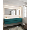 Mondiaz VICA Ensemble de meuble de salle de bain - 200cm - meuble sous-vasque smag - 4 tiroirs - lavabo moon gauche - 1 trou de robinet - version XL 60cm de haut SW1089733