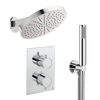 Crosswater MPRO ensemble de douche pluie encastré – douche de tête Ø 30 cm – bras mural courbé 20.2 cm – support fixe – chrome SW1472573