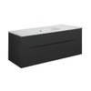 Crosswater Glide II Ensemble de meuble - 100x45x52cm - 2 tiroirs - sans poignées - Noir mat - lavabo Ice white SW877000