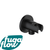 FugaFlow Eccelente Sobrado Badkamer Wandaansluitbocht - handdouchehouder - rozet rond - PVD - mat zwart - Black Friday - SW1123187