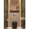 QeramiQ Dely Ensemble de toilette - réservoir encastré Qeramiq Flush - abattant 35mm - plaque de commande métallique inox - boutons rectangulaires - noir mat SW1578498