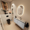 MONDIAZ TURE-DLUX Meuble toilette - 100cm - Plata - EDEN - vasque Ostra - position centrale - 1 trou de robinet SW1105012