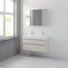Bruynzeel Roma badmeubelset 100x60.5x46cm met softclose inclusief spiegelkast kasjmier grijs SW384883 Bruynzeel Roma badmeubelset 100x60.5x46cm met softclose inclusief spiegelkast kasjmier grijs SW384883
