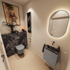 MONDIAZ TURE-DLUX Meuble toilette - 40cm - Smoke - EDEN - vasque Lava - position centrale - sans trou de robinet SW1104038