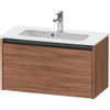 Duravit Ketho.2 Wastafelonderbouwkast - met 1 lade - 68x39x44cm - met greep antraciet - noten mat SW773108