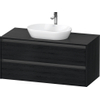 Duravit ketho 2 meuble sous lavabo avec plaque console avec 2 tiroirs 120x55x56.8cm avec poignées chêne anthracite noir mat SW772288