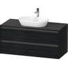 Duravit Ketho.2 Wastafelonderbouwkast - inclusief consoleplaat - met 2 laden - 120x55x56.8cm - met handgrepen antraciet - eiken zwart mat SW772288
