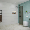 Fortifura Galeria paroi de douche - 60x200cm - verre fumé - 8mm - bras mural - noir mat SW876879
