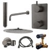 Adema Shower inbouwdoucheset 30cm hoofddouche met wandbevestiging compleet gunmetal SW519681 Adema Shower inbouwdoucheset 30cm hoofddouche met wandbevestiging compleet gunmetal SW519681