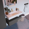 Mondiaz ALAN-DLUX Ensemble de meuble - 90cm - meuble Dark grey mat - 1 tiroir - Lavabo Cloud Ostra suspendu - vasque Centre - 1 trou de robinet SW807456