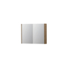 INK SPK1 Spiegelkast - 80x14x60cm - 2 deuren - dubbelzijdige Spiegel - schakelaar en stopcontact - MDF Fineer Ash grey SW439724