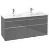 Villeroy & Boch Venticello meuble sous-lavabo - 125,3x59cm - 4x tiroir gris brillant GA43421