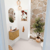 Mondiaz JOYA-DLUX 50cm toiletmeubel - kleur Oak - Wastafel FAYE positie Rechts 1 kraangat kleur Arena. SW1423891