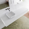 Mondiaz Lagom Meuble salle de bains 180x30.9x45cm Solid Surface Talc 2 tiroirs avec lavabo BINX vasque à poser Gauche sans trous de robinet SW409078