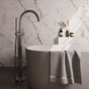 BRAUER Brushed Edition Staande Badkraan - handdouche staaf 1 stand - 2 gladde knoppen - inclusief inbouwdeel - PVD - geborsteld RVS SW1164730